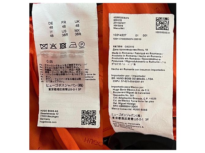Casaco de algodão HUGO BOSS Preto Laranja - vista 10