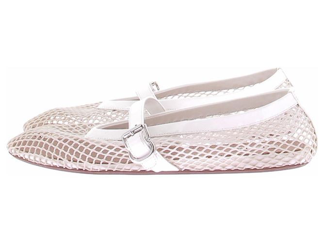 Alaïa Ballerine in rete crema - vista 2