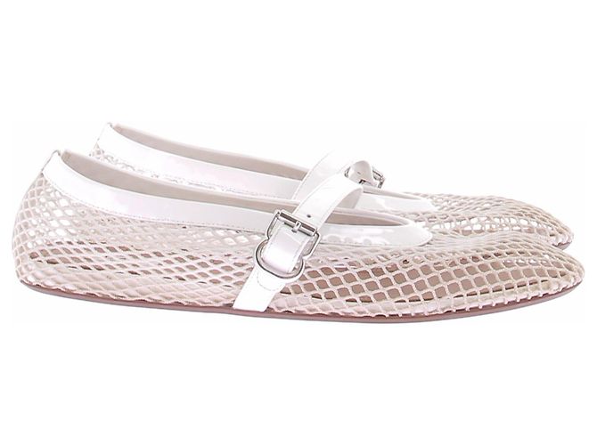 Alaïa Ballerine in rete crema - vista 6