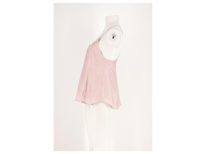 The Row Rosa Seidentop mit V Ausschnitt Pink - Ansicht 4