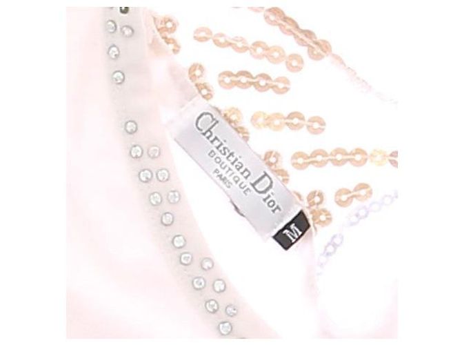 Christian Dior T-shirt crema con dettagli a farfalla - vista 5