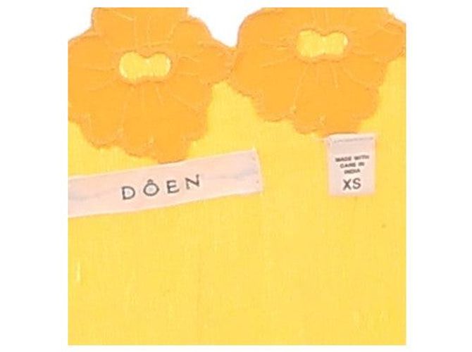 Autre Marque DOEN Gelbes Seidenoberteil mit Blumenmuster - Ansicht 6