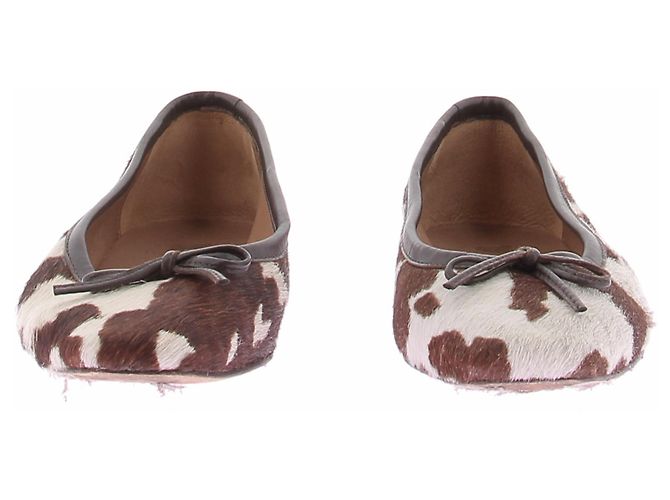 Autre Marque Bailarinas de piel con efecto animal print - vista 3