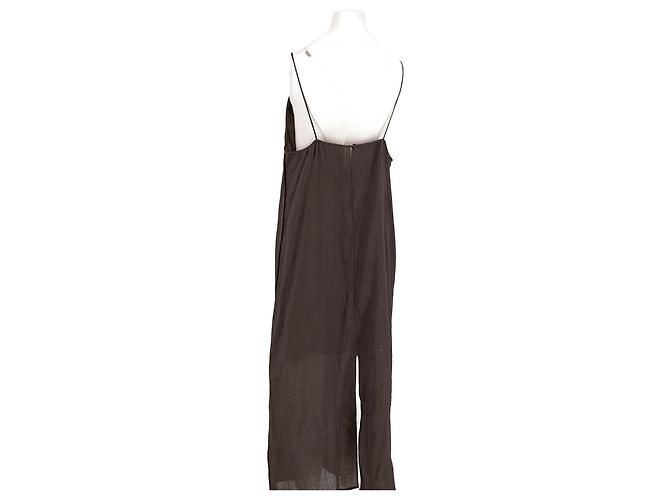 Autre Marque COTEMP Braunes Baumwollkleid mit V Ausschnitt - Ansicht 2
