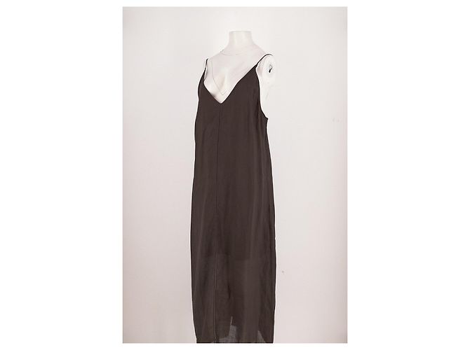 Autre Marque COTEMP Braunes Baumwollkleid mit V Ausschnitt - Ansicht 4