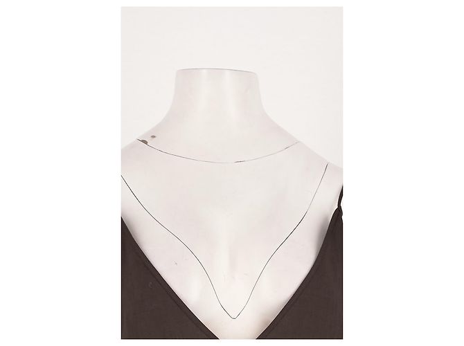 Autre Marque COTEMP Braunes Baumwollkleid mit V Ausschnitt - Ansicht 5