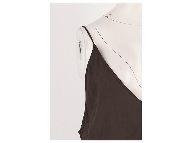 Autre Marque COTEMP Braunes Baumwollkleid mit V Ausschnitt - Ansicht 6