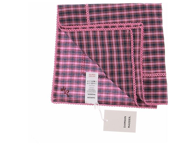 Autre Marque Rosa kariertes Tuch Pink - Ansicht 2