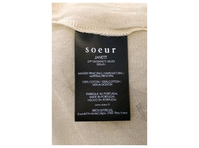 Gonna Soeur in cotone beige a taglio dritto - vista 6