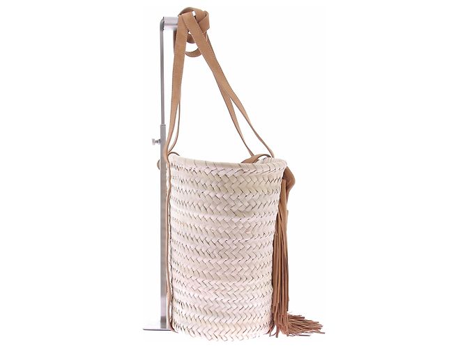 Pierre Hardy Borsa in vimini con frange Beige - vista 5