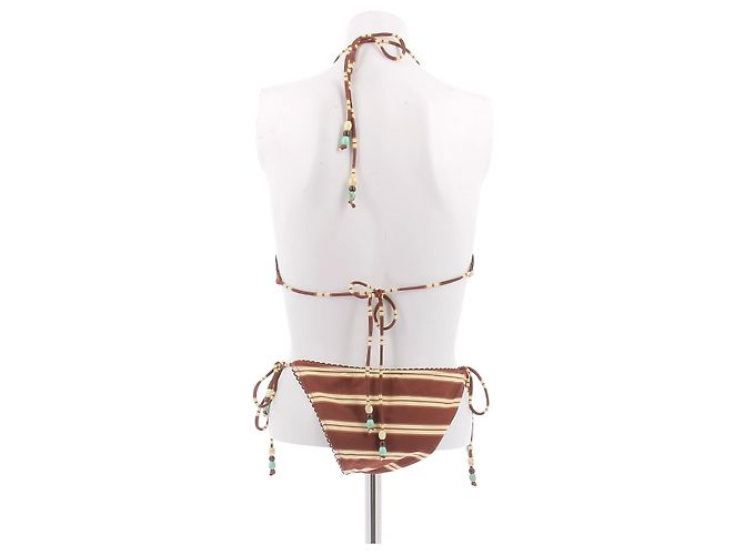 Autre Marque Gestreifter Bikini in Braun Mehrfarben - Ansicht 2