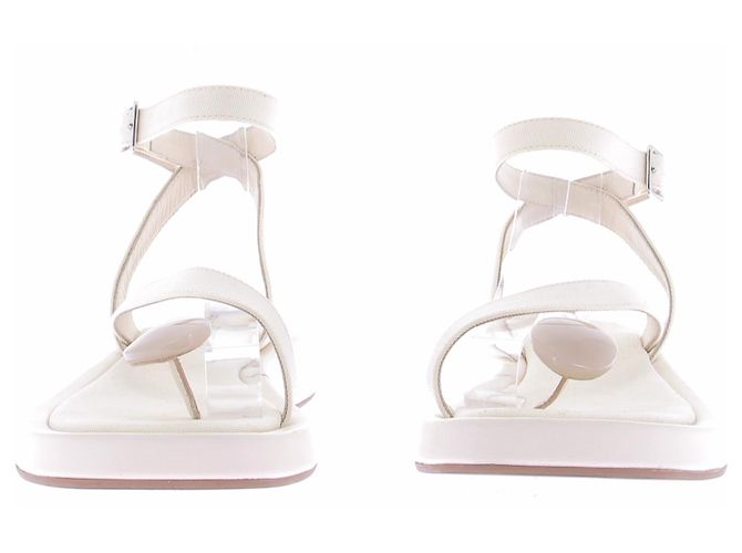 Autre Marque Sandali GIA/RHW in pelle beige - vista 3