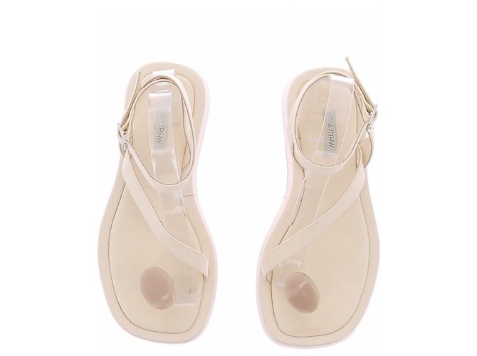 Autre Marque Sandali GIA/RHW in pelle beige - vista 4
