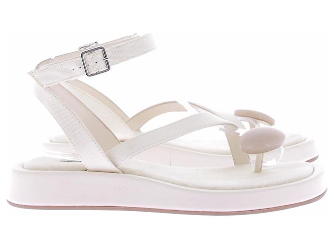 Autre Marque Sandali GIA/RHW in pelle beige - vista 6