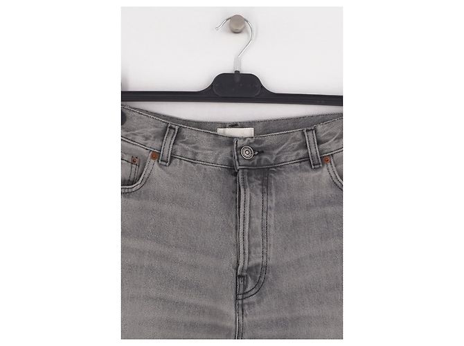 Jeans Haikure de algodão cinza corte largo cintura alta - vista 3