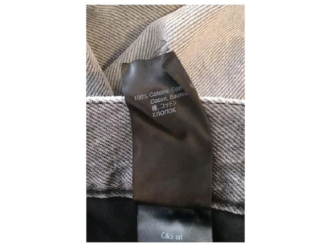 Jeans Haikure de algodão cinza corte largo cintura alta - vista 6