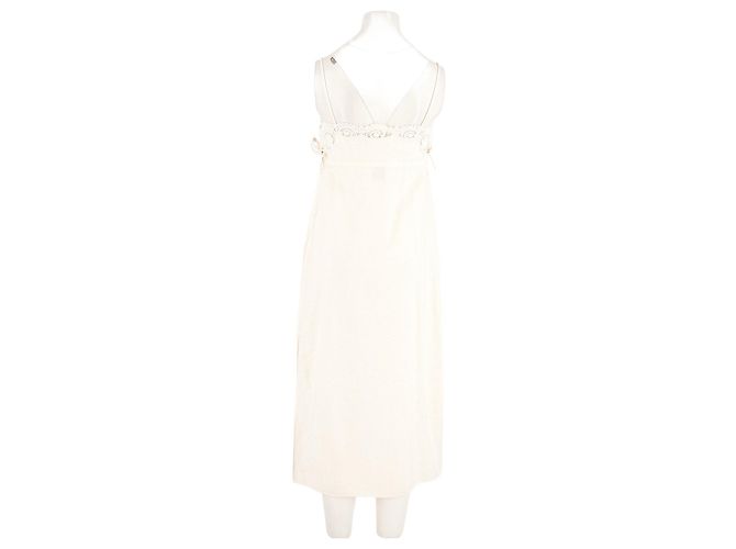Autre Marque Vestido midi de lino blanco POSSE con detalles de encaje - vista 6
