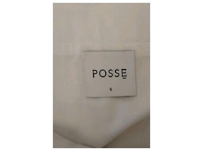 Autre Marque Vestido midi de lino blanco POSSE con detalles de encaje - vista 7
