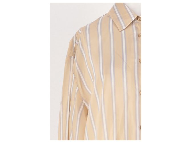 Autre Marque THE FRANKIE SHOP Gestreiftes Hemd Beige Weiß Gerade Schnitt - Ansicht 4