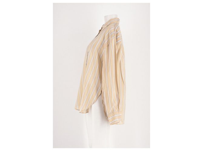 Autre Marque THE FRANKIE SHOP Gestreiftes Hemd Beige Weiß Gerade Schnitt - Ansicht 6
