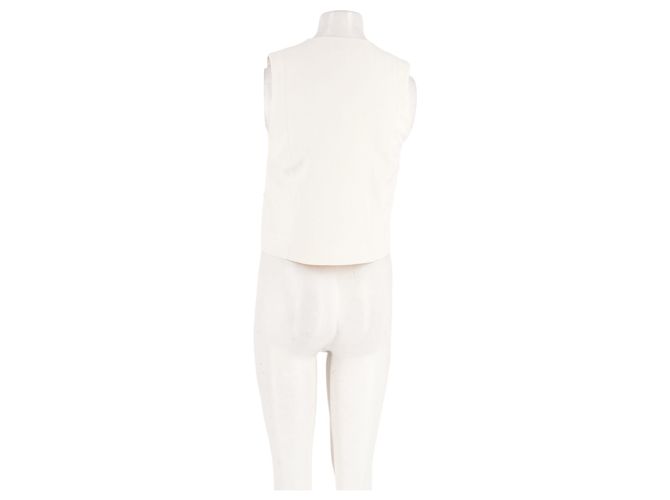 Autre Marque THE FRANKIE SHOP White Straight-Cut Cardigan Top - view 2