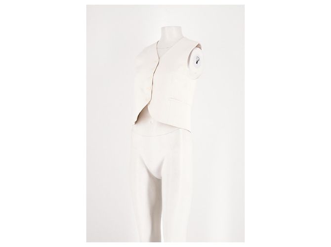 Autre Marque THE FRANKIE SHOP White Straight-Cut Cardigan Top - view 5