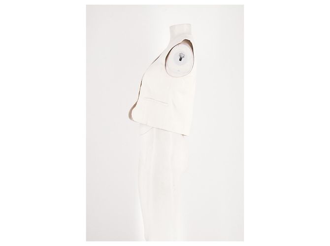 Autre Marque THE FRANKIE SHOP White Straight-Cut Cardigan Top - view 6