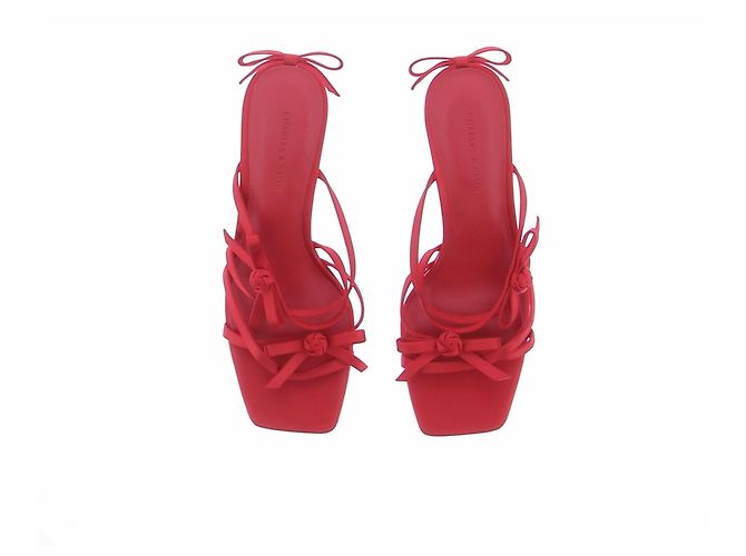 Autre Marque Sandali rossi con fiocchi Rosso - vista 4
