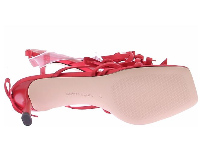 Autre Marque Sandali rossi con fiocchi Rosso - vista 5