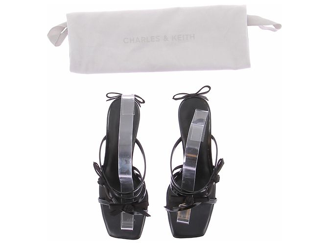 Autre Marque Schwarze Sandalen mit Schleifen - Ansicht 4