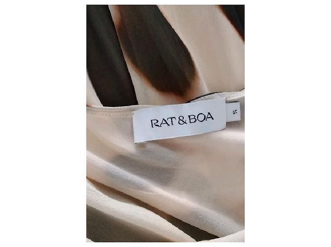 Vestido midi bege de viscose Rat & Boa - vista 7
