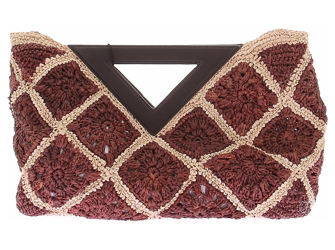 Veronica Beard Clutch de ráfia Vesper - vista 3