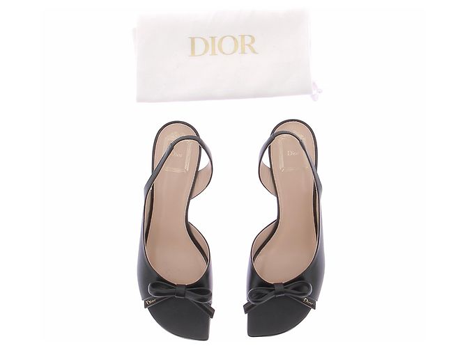 Christian Dior Schwarze Sandalen mit Knoten - Ansicht 4