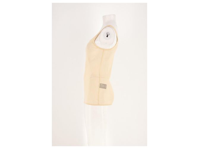 Soeur Baumwoll Tanktop Beige mit eckigem Ausschnitt - Ansicht 3