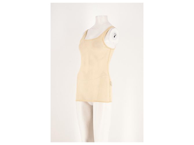 Soeur Baumwoll Tanktop Beige mit eckigem Ausschnitt - Ansicht 4