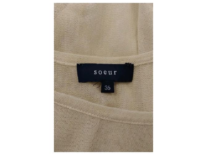 Soeur Baumwoll Tanktop Beige mit eckigem Ausschnitt - Ansicht 7