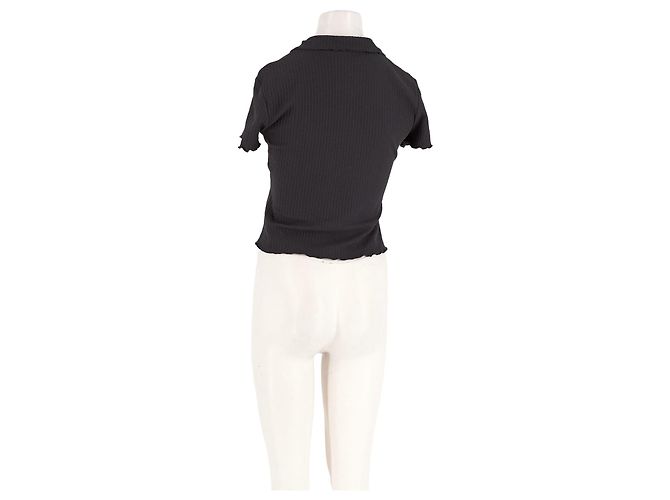 Autre Marque Polo cropped in cotone nero VIKTORIACHAN - vista 2