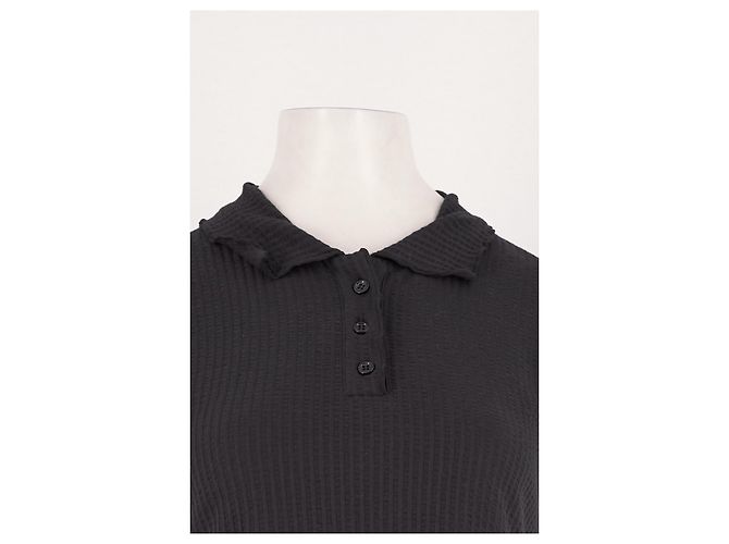 Autre Marque Polo cropped in cotone nero VIKTORIACHAN - vista 5