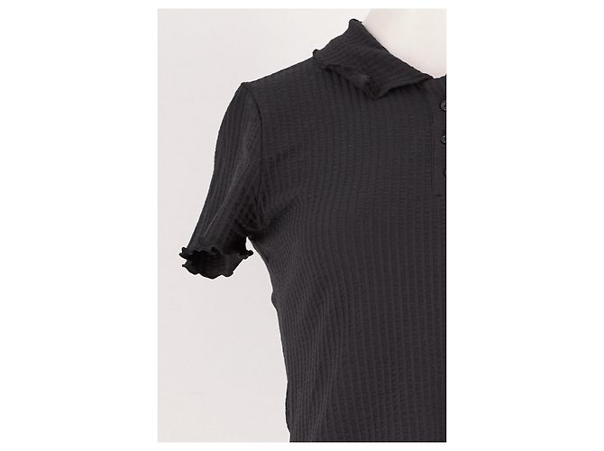Autre Marque Polo cropped in cotone nero VIKTORIACHAN - vista 6
