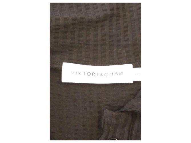 Autre Marque Polo cropped in cotone nero VIKTORIACHAN - vista 7
