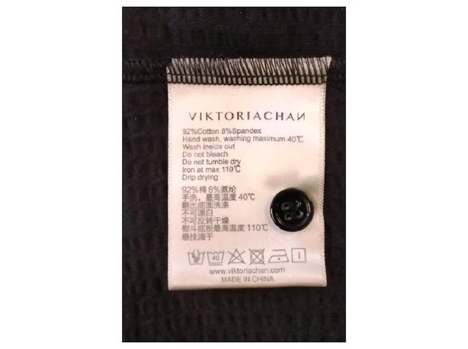 Autre Marque Polo cropped in cotone nero VIKTORIACHAN - vista 8