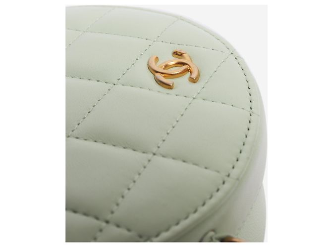 Chanel Runde Vanity Cross-Body-Tasche aus gestepptem Leder, hellgrün 2021 - Ansicht 5