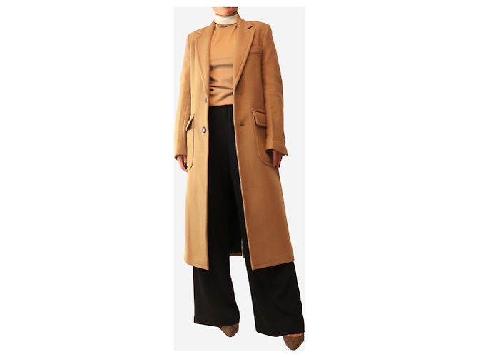 Ami Paris Tan Filz-Midi-Mantel Braun - Ansicht 3