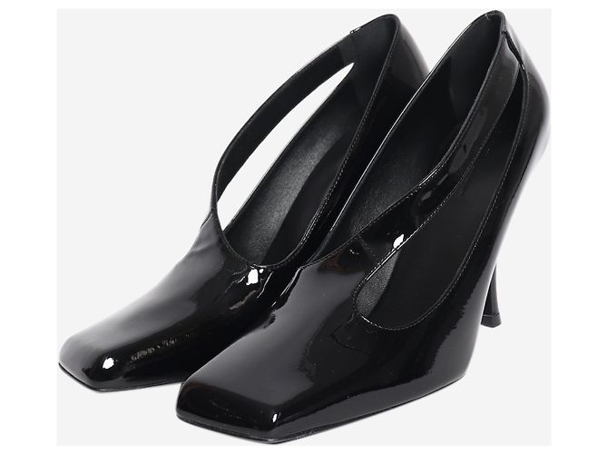 Khaite Eva asymmetrische Pumps aus schwarzem Lackleder - size EU 38.5 - Ansicht 2