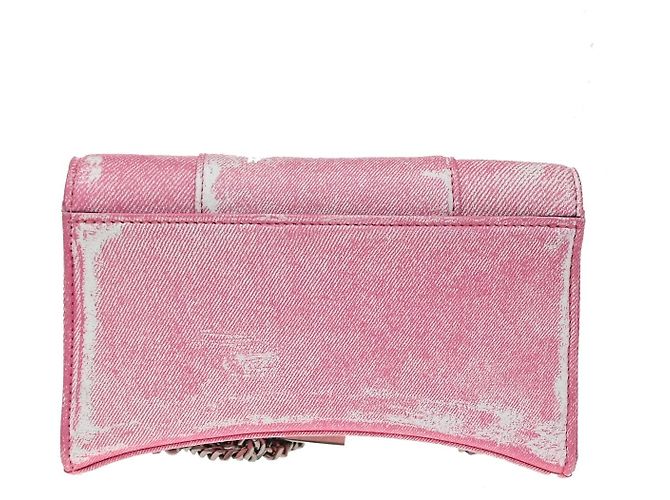 Balenciaga Hourglass Sling Leather Small Rosa - vista 2