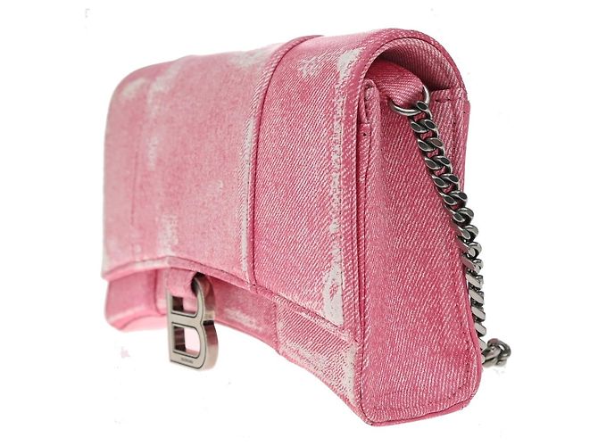 Balenciaga Hourglass Sling Leather Small Rosa - vista 3