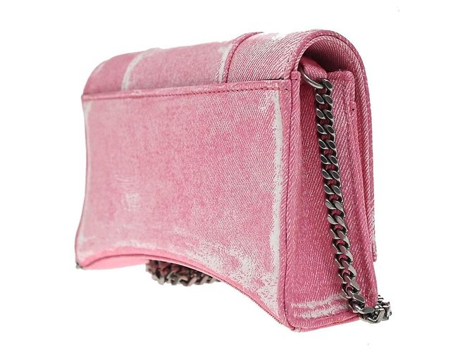 Balenciaga Hourglass Sling Leather Small Rosa - vista 4