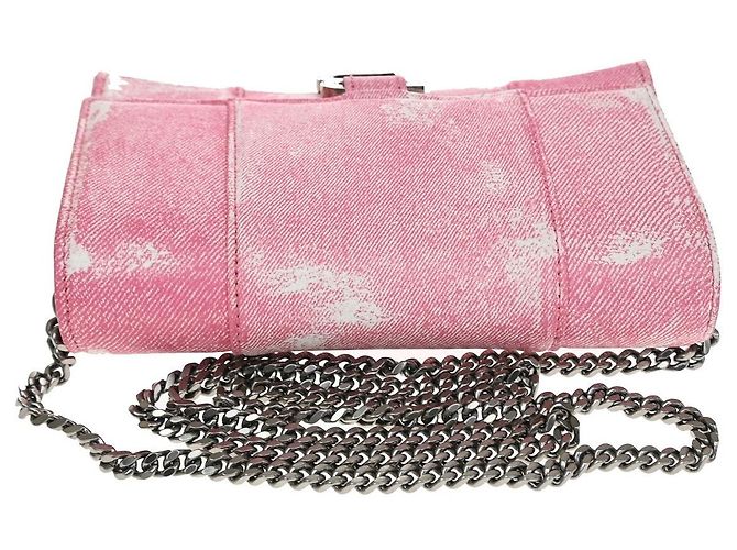 Balenciaga Hourglass Sling Leather Small Rosa - vista 7