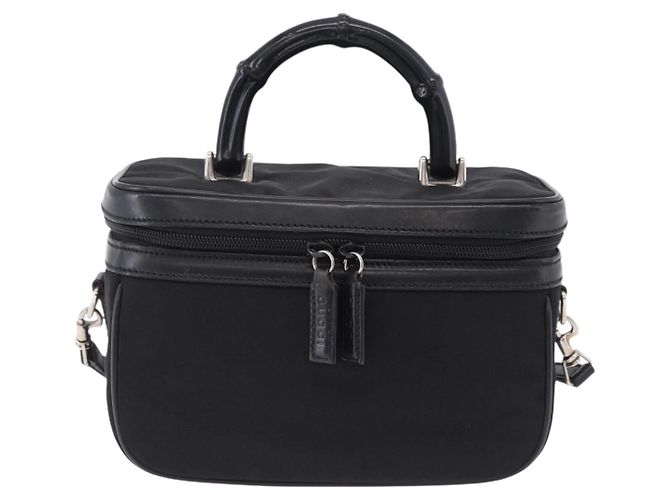 GUCCI Bamboo Vanity Hand Bag Nylon 2way Black Silver 013 2490 - vista 13