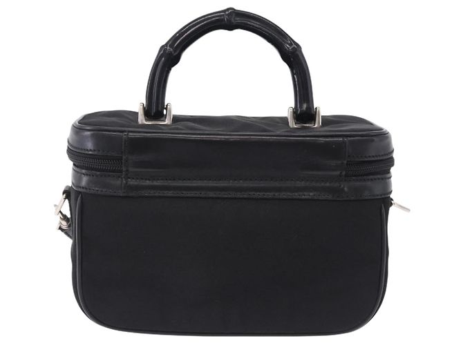 GUCCI Bamboo Vanity Hand Bag Nylon 2way Black Silver 013 2490 - vista 2